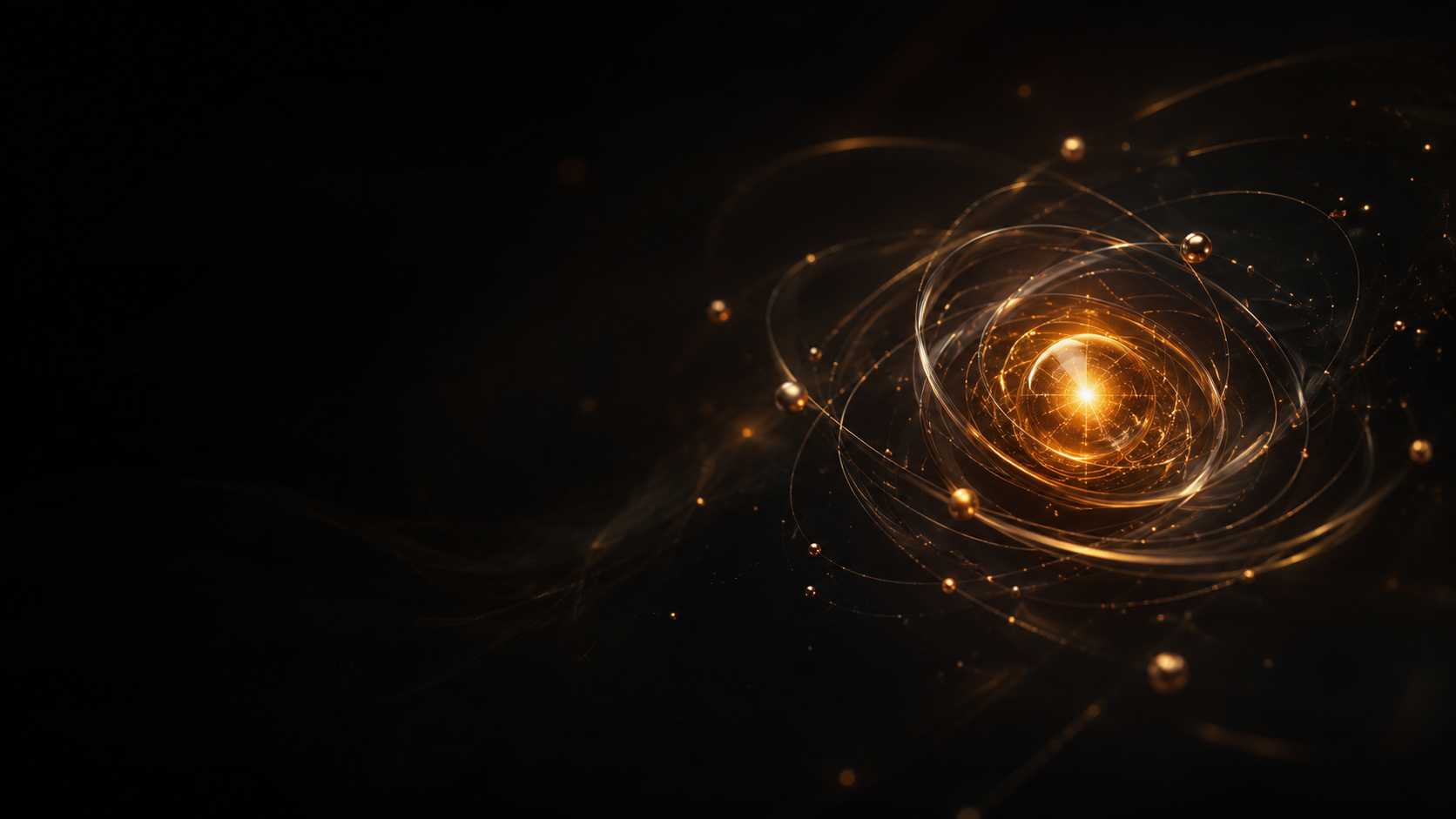 A luminous golden orbital core representing Grupa Rapid's vision